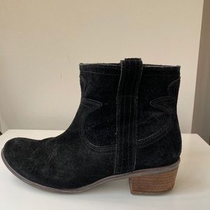 Lucky Brand Suede Bootie Block Heel